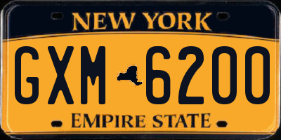NY license plate GXM6200