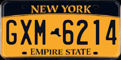NY license plate GXM6214