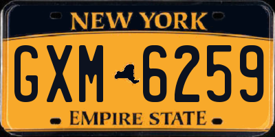 NY license plate GXM6259