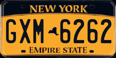 NY license plate GXM6262
