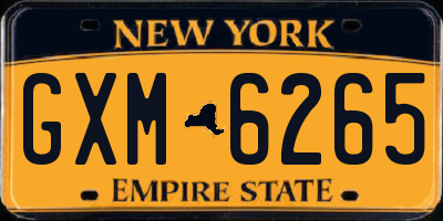 NY license plate GXM6265