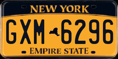 NY license plate GXM6296
