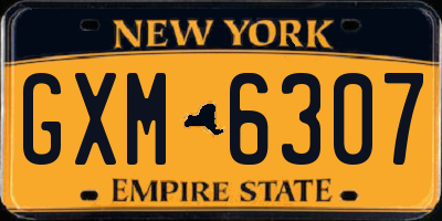 NY license plate GXM6307