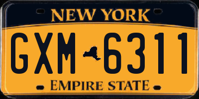 NY license plate GXM6311