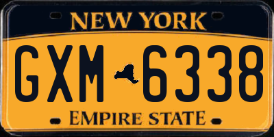 NY license plate GXM6338