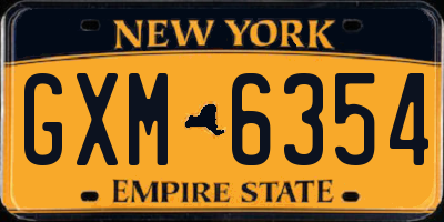 NY license plate GXM6354
