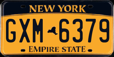 NY license plate GXM6379