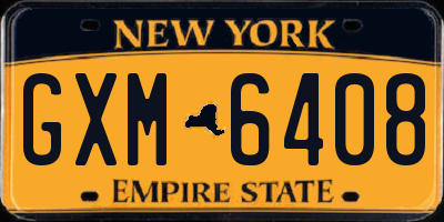 NY license plate GXM6408