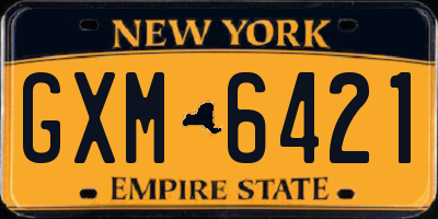 NY license plate GXM6421