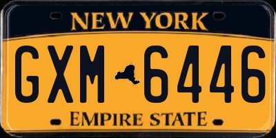 NY license plate GXM6446