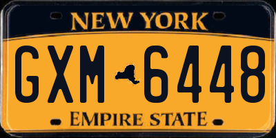 NY license plate GXM6448