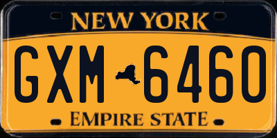 NY license plate GXM6460