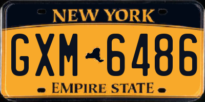 NY license plate GXM6486