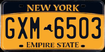 NY license plate GXM6503