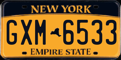 NY license plate GXM6533