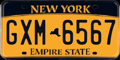 NY license plate GXM6567