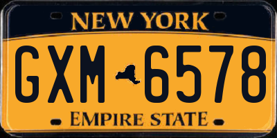 NY license plate GXM6578