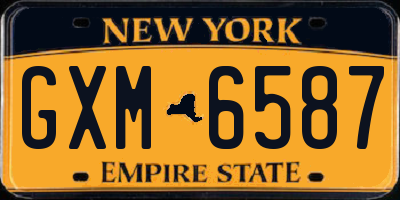 NY license plate GXM6587