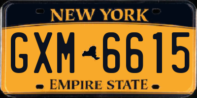 NY license plate GXM6615