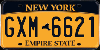 NY license plate GXM6621
