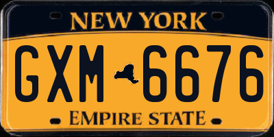 NY license plate GXM6676