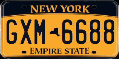 NY license plate GXM6688