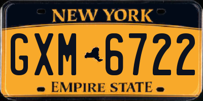 NY license plate GXM6722