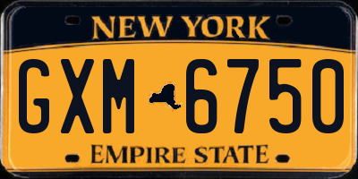 NY license plate GXM6750