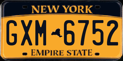 NY license plate GXM6752