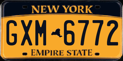 NY license plate GXM6772