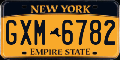 NY license plate GXM6782
