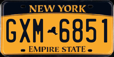 NY license plate GXM6851