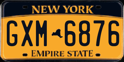 NY license plate GXM6876