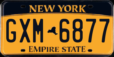 NY license plate GXM6877
