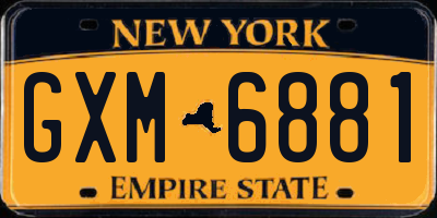 NY license plate GXM6881