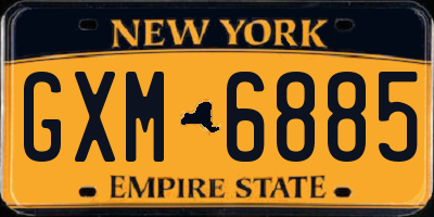 NY license plate GXM6885