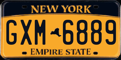 NY license plate GXM6889