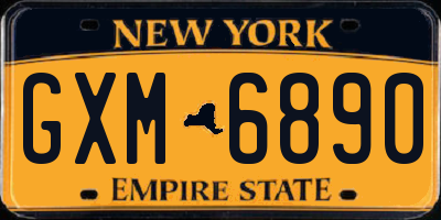 NY license plate GXM6890