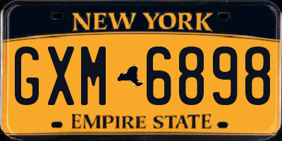 NY license plate GXM6898