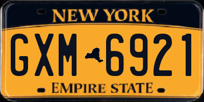 NY license plate GXM6921