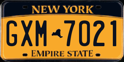 NY license plate GXM7021