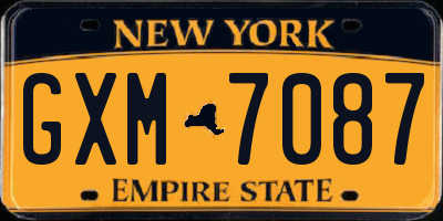 NY license plate GXM7087