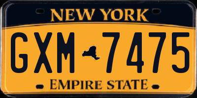 NY license plate GXM7475