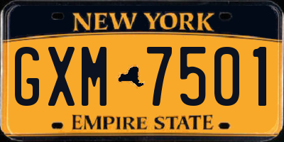 NY license plate GXM7501