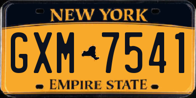NY license plate GXM7541