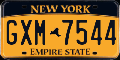 NY license plate GXM7544