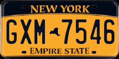NY license plate GXM7546