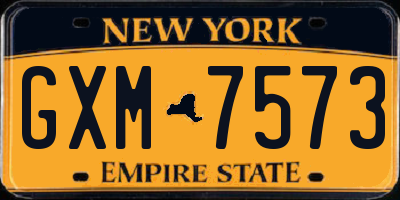 NY license plate GXM7573