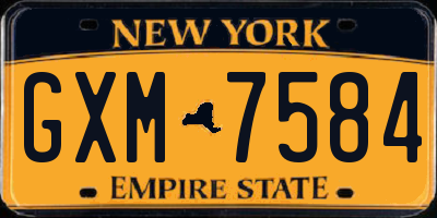 NY license plate GXM7584