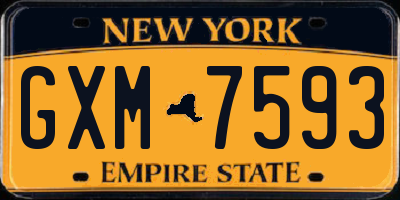 NY license plate GXM7593